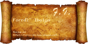 Forró Ibolya névjegykártya