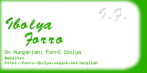 ibolya forro business card